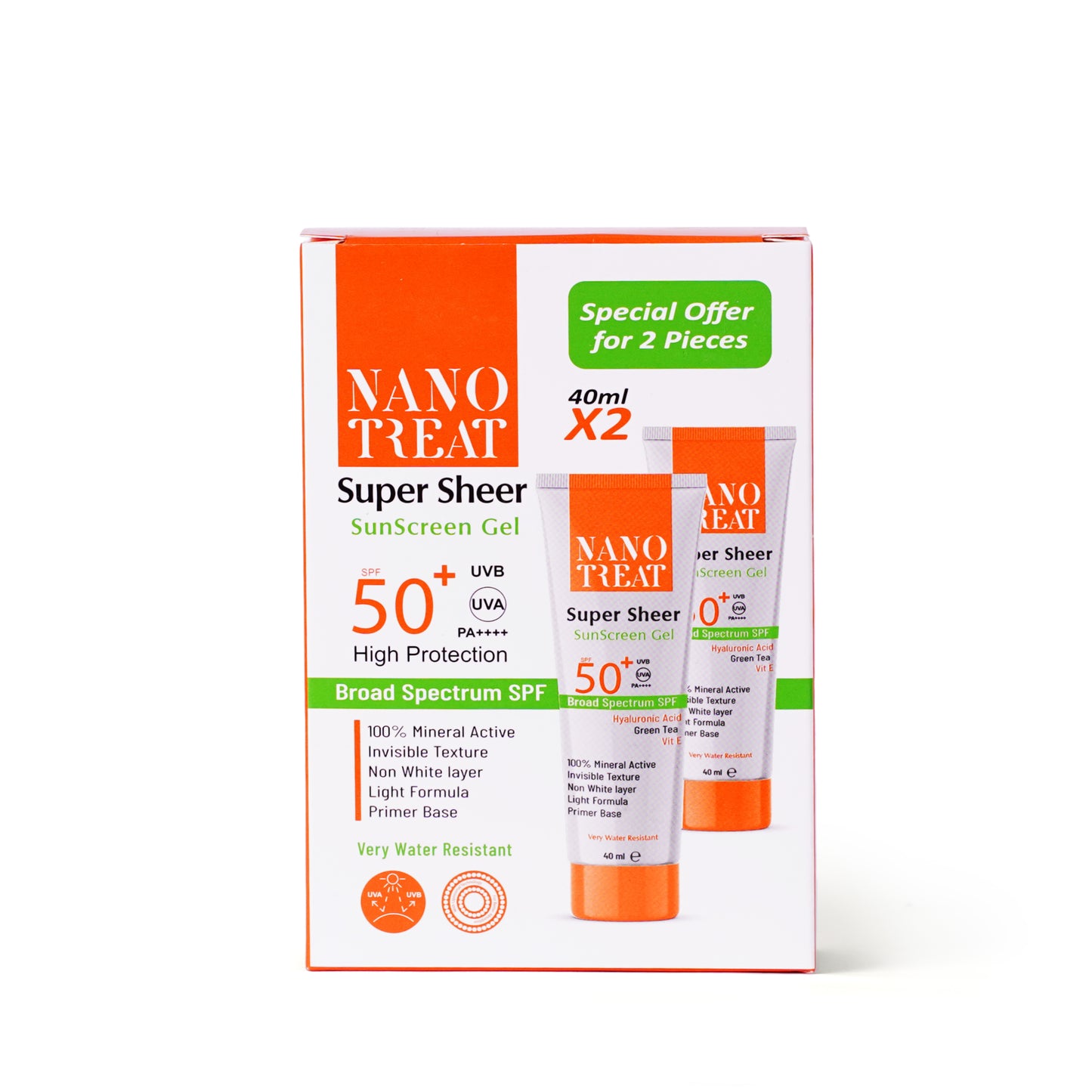 SunScreen Super Sheer Transparent Gel 1+1